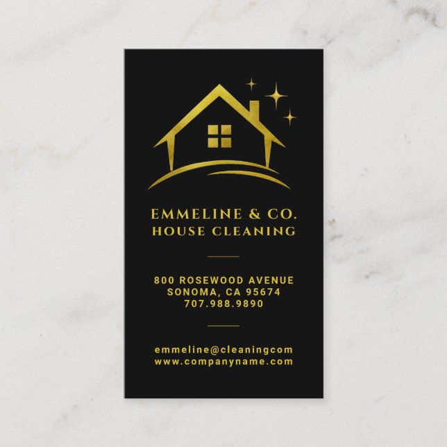 Sparkling House Cleaning  Business Card (Front)