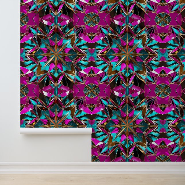 Sparkling Kaleidoscope Disco Peel and Stick  Wallpaper (Application)