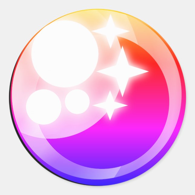 Sparkling kawaii style anime eye on sticker (Front)