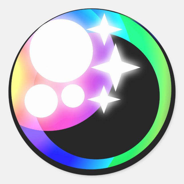 Sparkling kawaii style anime eye on sticker (Front)