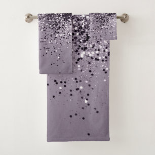 Sparkling Lavender Lady Glitter #1 Bath Towel Set