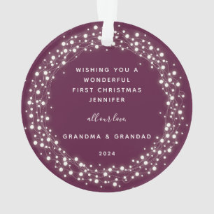 Sparkling Lights Baby's First Christmas Photo Ornament