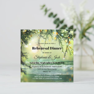 Sparkling Lights Beach Rehearsal Dinner Invitation