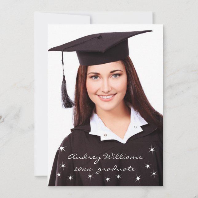 Sparkling Lights Graduation Announcement with Year (Front)