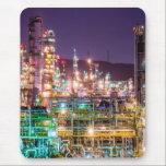 Sparkling Lights Oil Refinery Night Scene Mouse Pad<br><div class="desc">Night scene of an oil refinery from Taiwan. Original photography by Jyeh Wang. Copyright 2014-Present | ©riverme* | All Rights Reserved</div>
