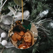 Sparkling Lights Our First Christmas Round Photo