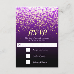 Sparkling lights purple wedding RSVP
