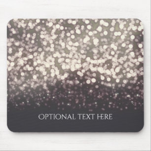 Sparkling Lights Romantic Grey Modern Glamour Mouse Pad
