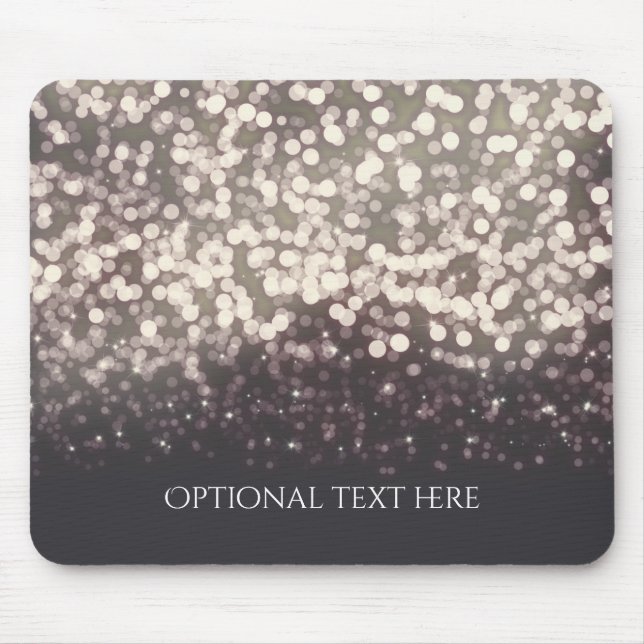 Sparkling Lights Romantic Grey Modern Glamour Mouse Pad (Front)