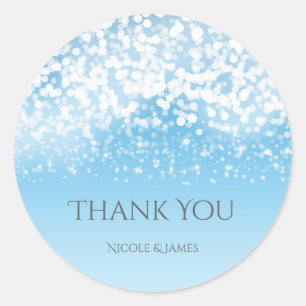 Sparkling Lights Romantic Winter Wonderland Favour Classic Round Sticker