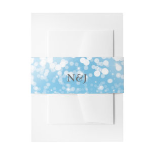 Sparkling Lights Romantic Winter Wonderland Invitation Belly Band