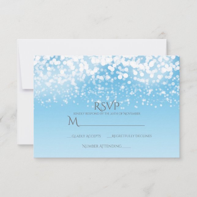 Sparkling Lights Romantic Winter Wonderland RSVP (Front)