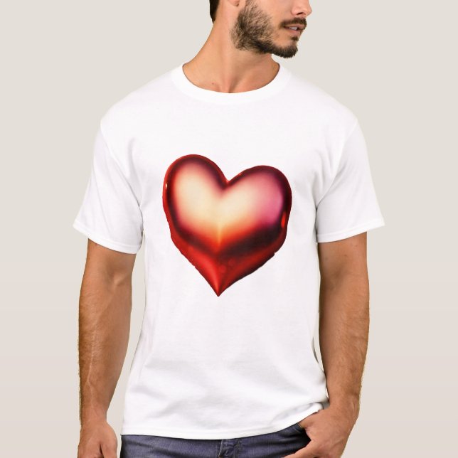Sparkling Love Heart Glitter T-Shirt (Front)