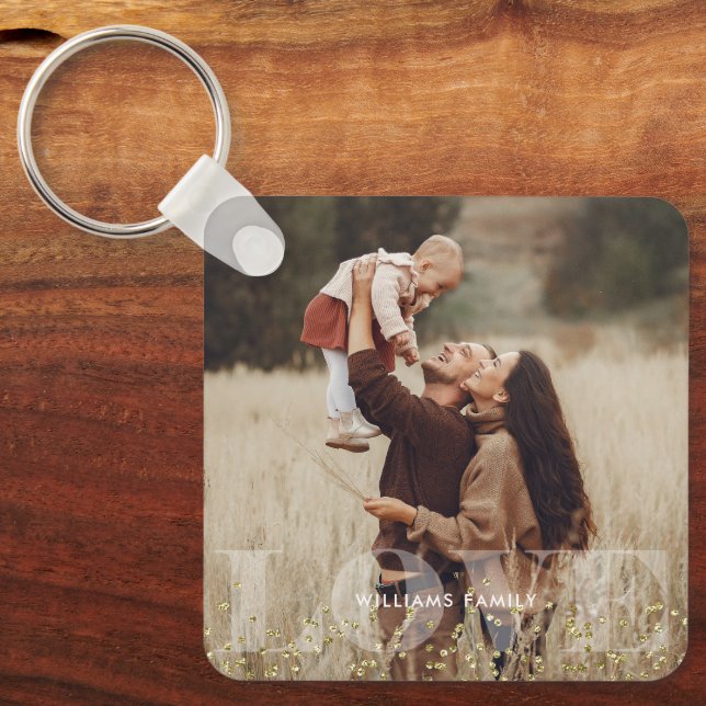 Sparkling Love Personalised Photo Key Ring (Front)