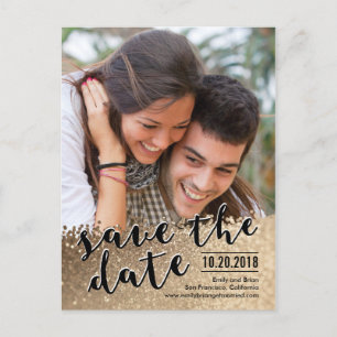 Sparkling Love Save The Date Postcard