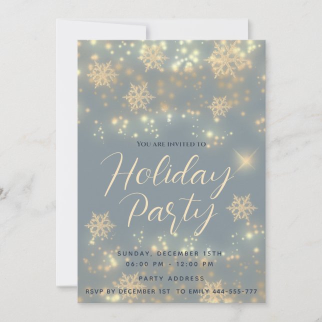Sparkling  luxury corporate Holiday party Invitation (Front)