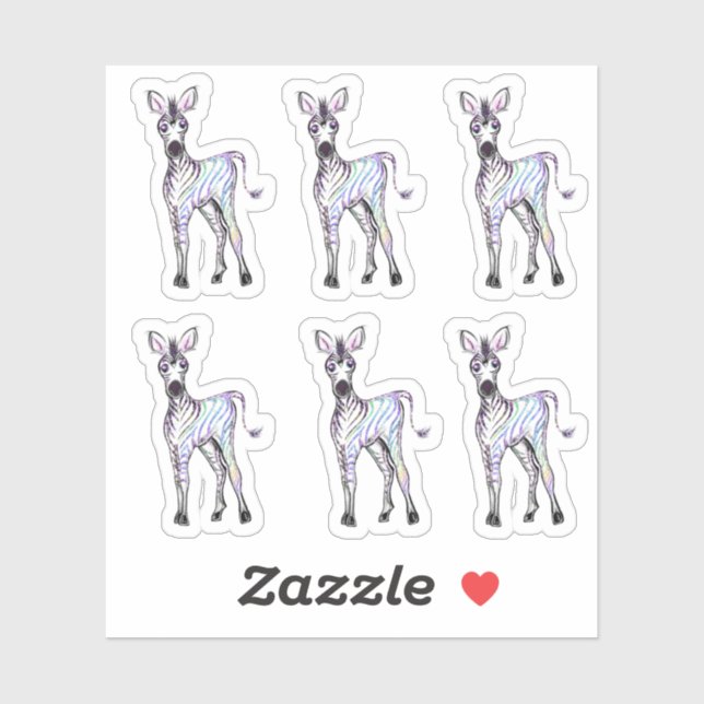 Sparkling magical  rainbow zebra (Sheet)