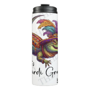 Sparkling Mardi Gras Magic: Custom Thermal Tumbler