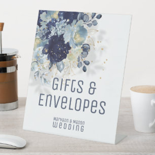 Sparkling Navy & Dusty Blue Gifts & Envelopes Ped Pedestal Sign