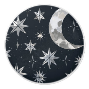 Sparkling Night Sky Ceramic Knob