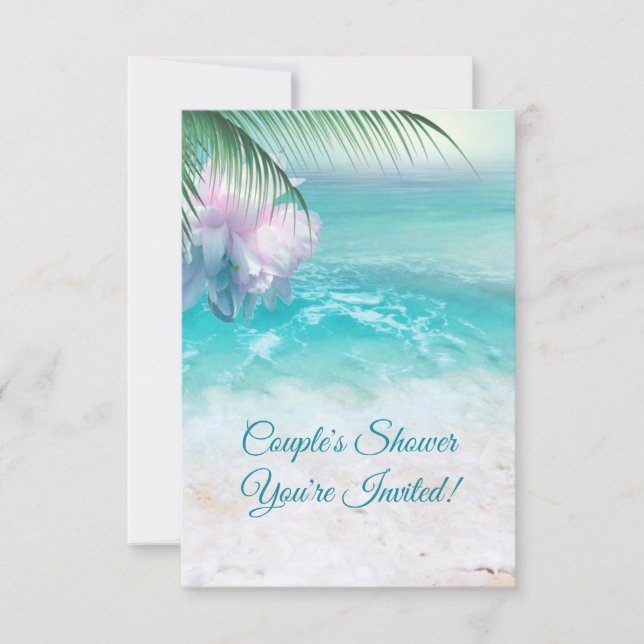 SPARKLING OCEAN WATERS Couple's  Shower Invitation (Front)