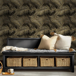 Sparkling Palm Leaves Pattern Gold ID831  Wallpaper