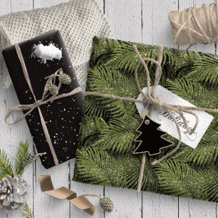 Sparkling Palm Leaves Pattern Green ID831 Wrapping Paper