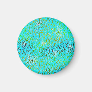 Sparkling Party Pattern with Fireworks in Aqua Magnet