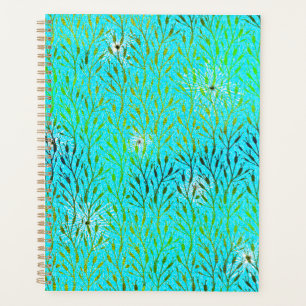 Sparkling Party Pattern with Fireworks in Aqua Planner