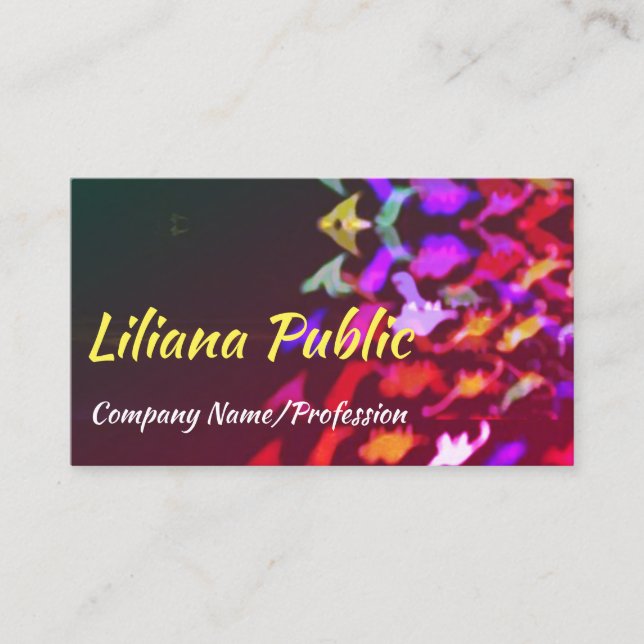 Sparkling Patterned Kaleidoscopic Business Card (Front)