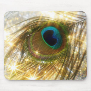 Sparkling Peacock Feather Mousepad