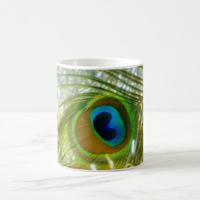 Sparkling Peacock Feather Mug (Center)