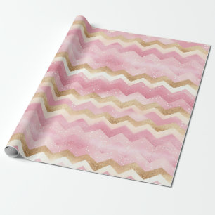 Sparkling Pink Chevron Pattern Wrapping Paper