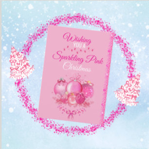 Sparkling Pink Christmas Card