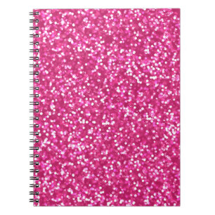 Sparkling Pink Glitter Spiral Notebook