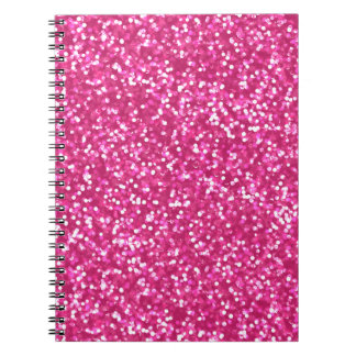 Sparkling Pink Glitter Spiral Notebook