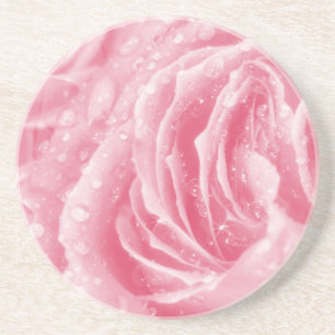 Sparkling Pink Rose Drink Coaster