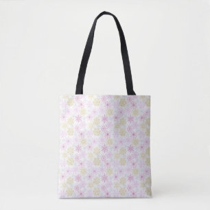 Sparkling Pink Snowflakes Tote Bag