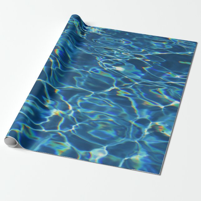 Sparkling Pool Water Wrapping Paper (Unrolled)