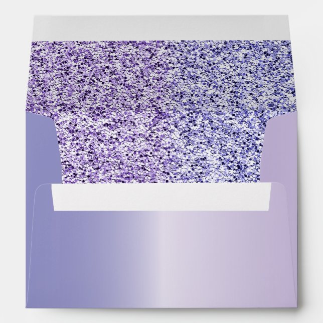 Sparkling Purple Metallic & Glitter Party  Envelope (Back (Bottom))