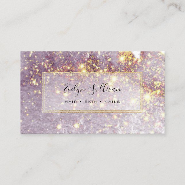 Sparkling Purple Watercolor Business Card (Front)