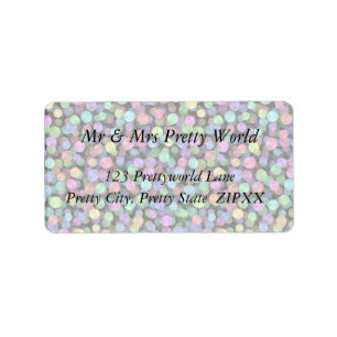Sparkling Rainbow Polka Dots Label