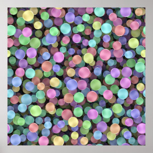 Sparkling Rainbow Polka Dots Poster