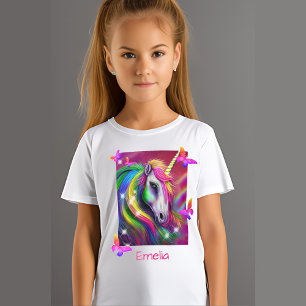Sparkling Rainbow Unicorn Head T-Shirt