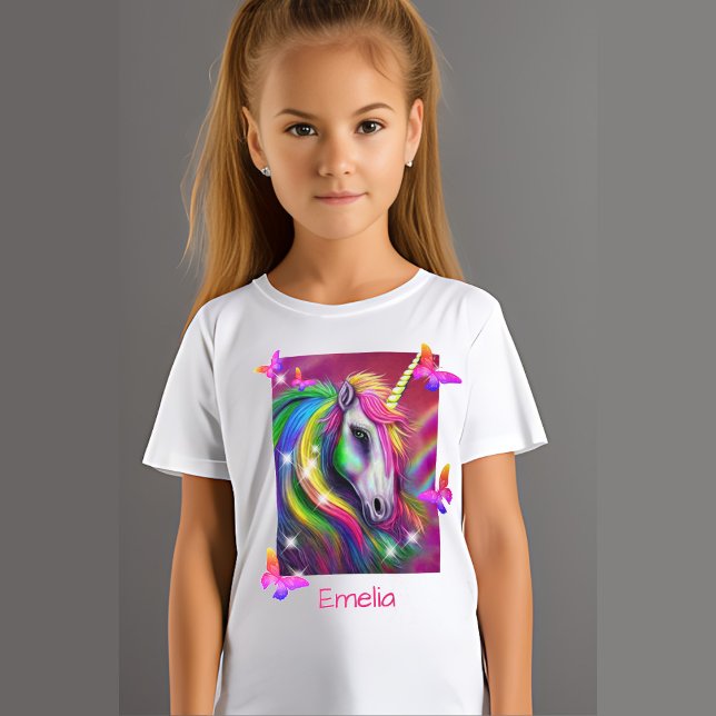Sparkling Rainbow Unicorn Head T-Shirt (Creator Uploaded)