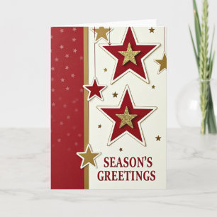 Sparkling Red Gold Christmas Card