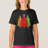 Sparkling red gold green Christmas tree snowflake