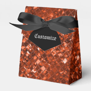 Sparkling Red Mosaic Pattern Tent Favour Box