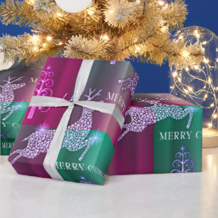 Sparkling Reindeer Luxurious Christmas Wrapping Paper