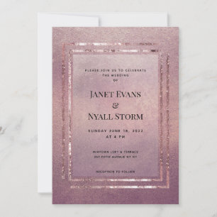 Sparkling Rose Gold Frames Wedding Invitation